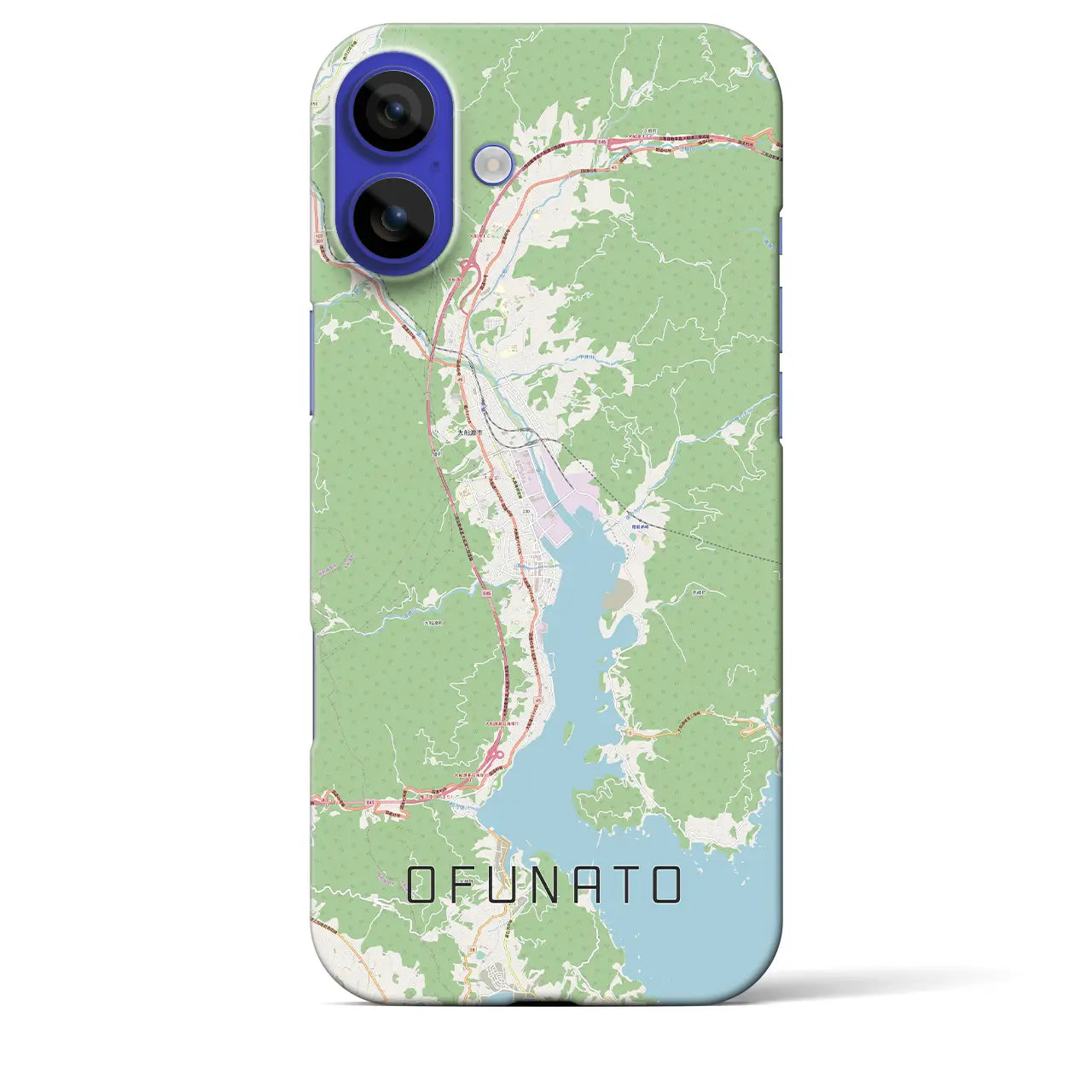 【大船渡(岩手県)】地図柄iPhoneケース(バックカバータイプ)
