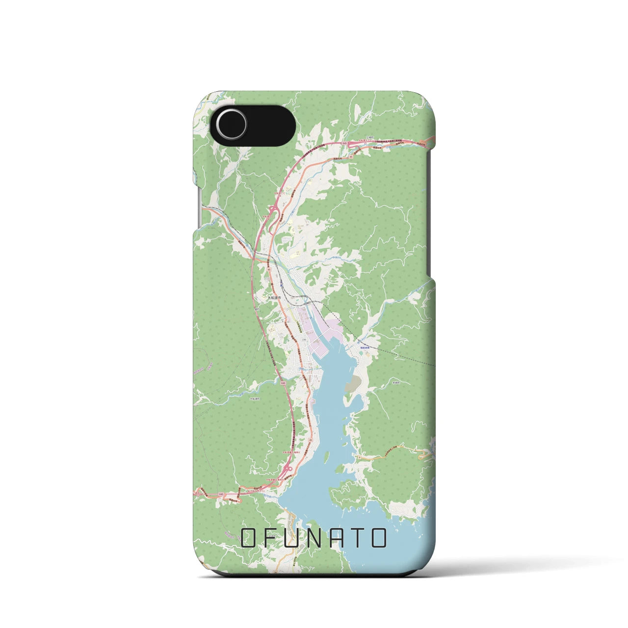 【大船渡(岩手県)】地図柄iPhoneケース(バックカバータイプ)