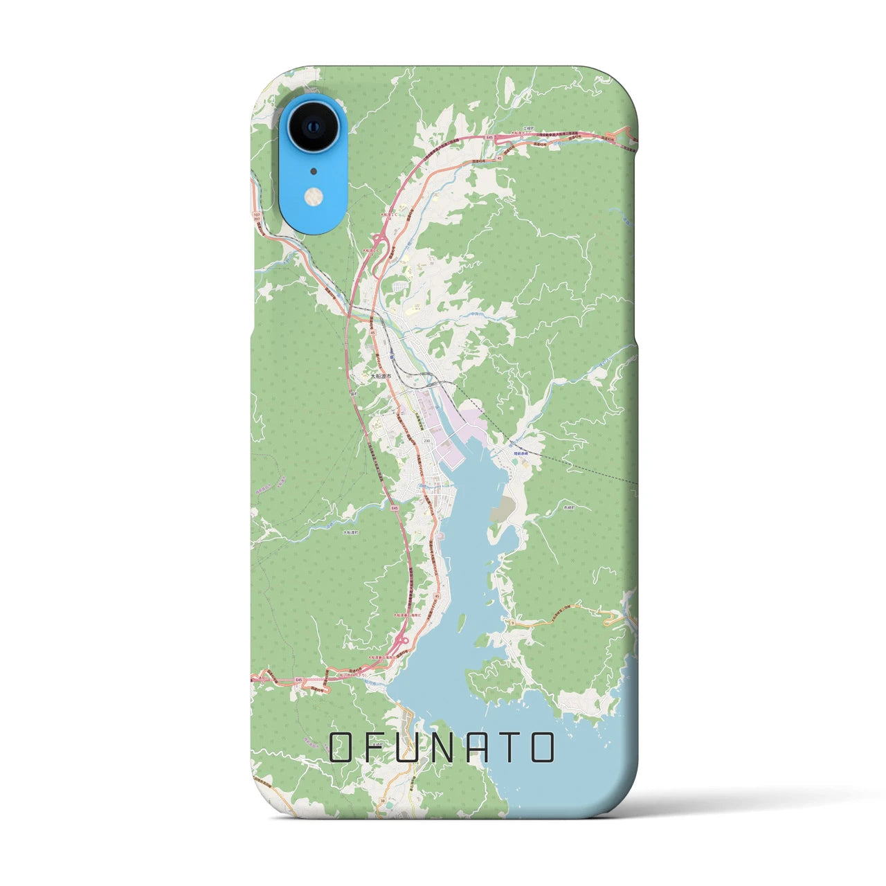 【大船渡(岩手県)】地図柄iPhoneケース(バックカバータイプ)