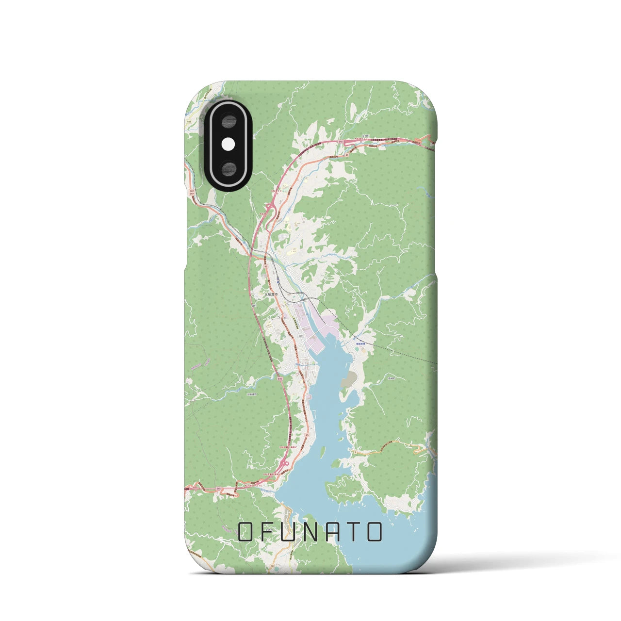 【大船渡(岩手県)】地図柄iPhoneケース(バックカバータイプ)
