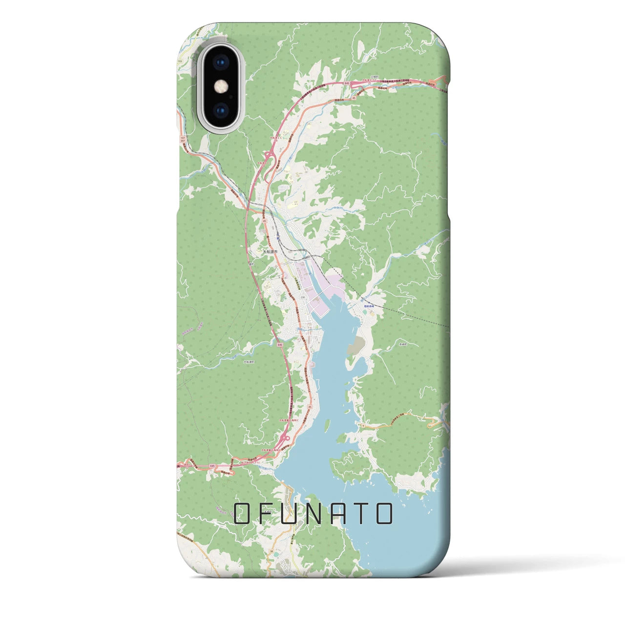【大船渡(岩手県)】地図柄iPhoneケース(バックカバータイプ)