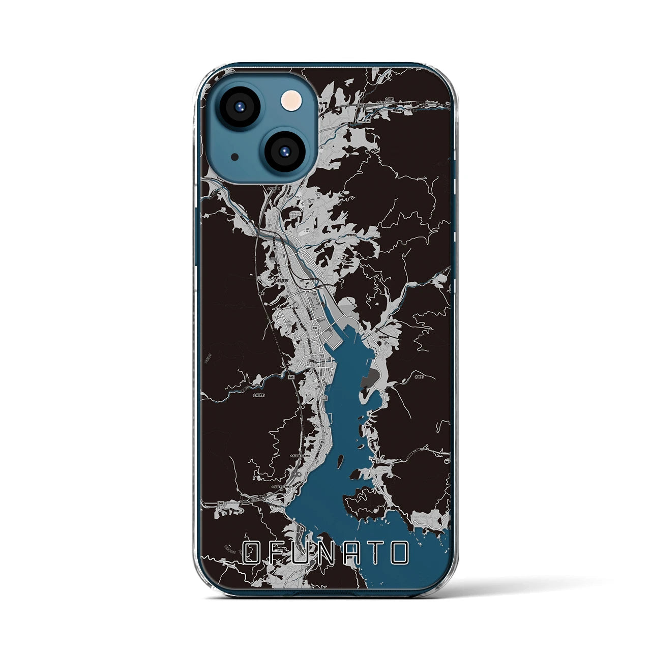 【大船渡(岩手県)】地図柄iPhoneケース(クリアタイプ)