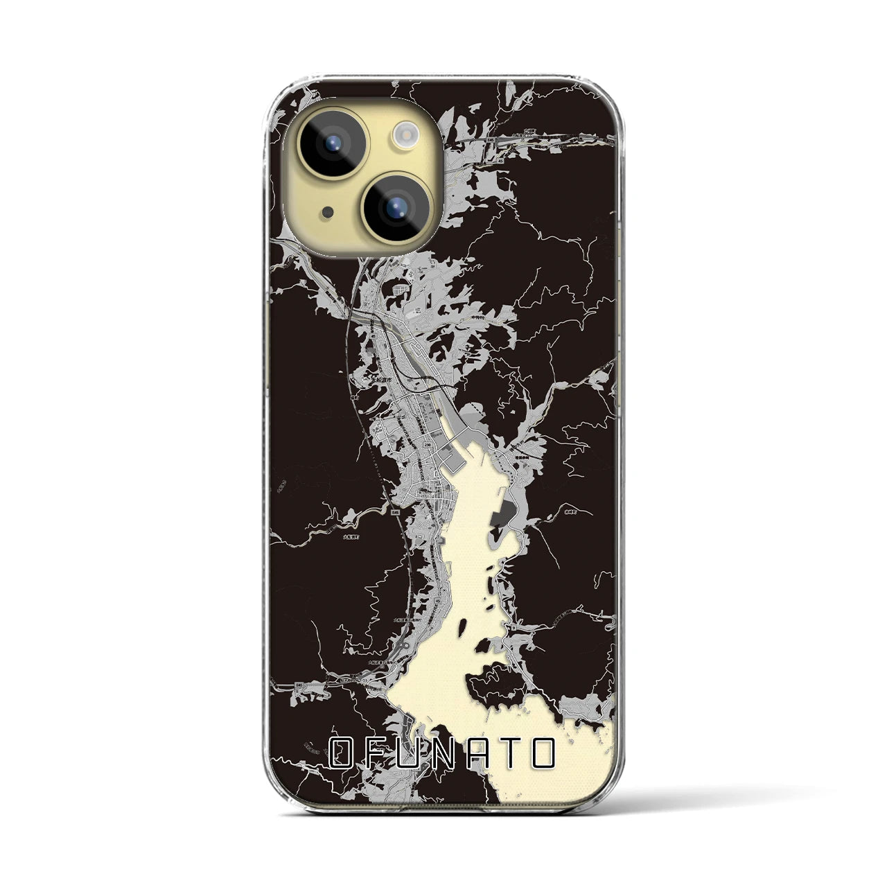 【大船渡(岩手県)】地図柄iPhoneケース(クリアタイプ)