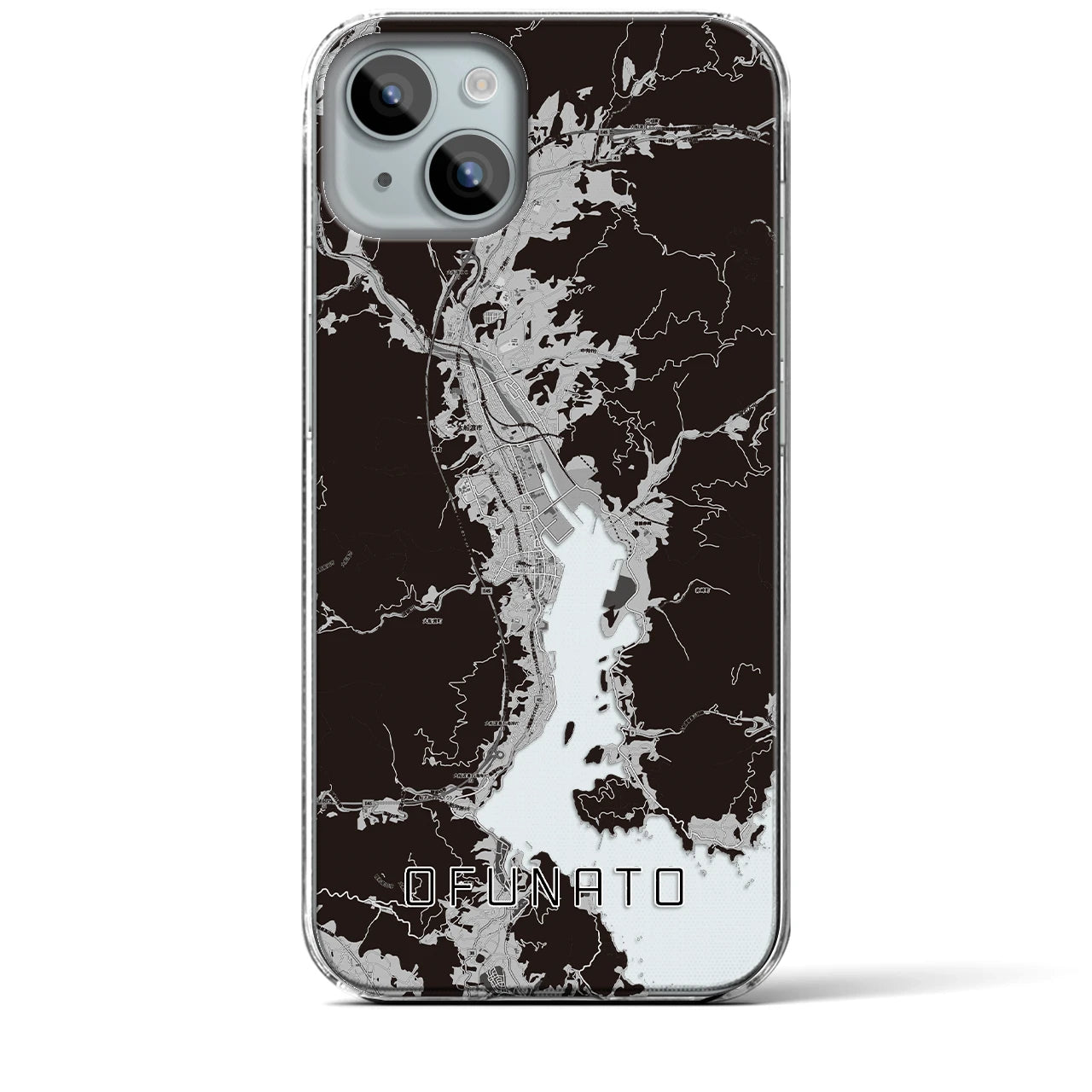 【大船渡(岩手県)】地図柄iPhoneケース(クリアタイプ)