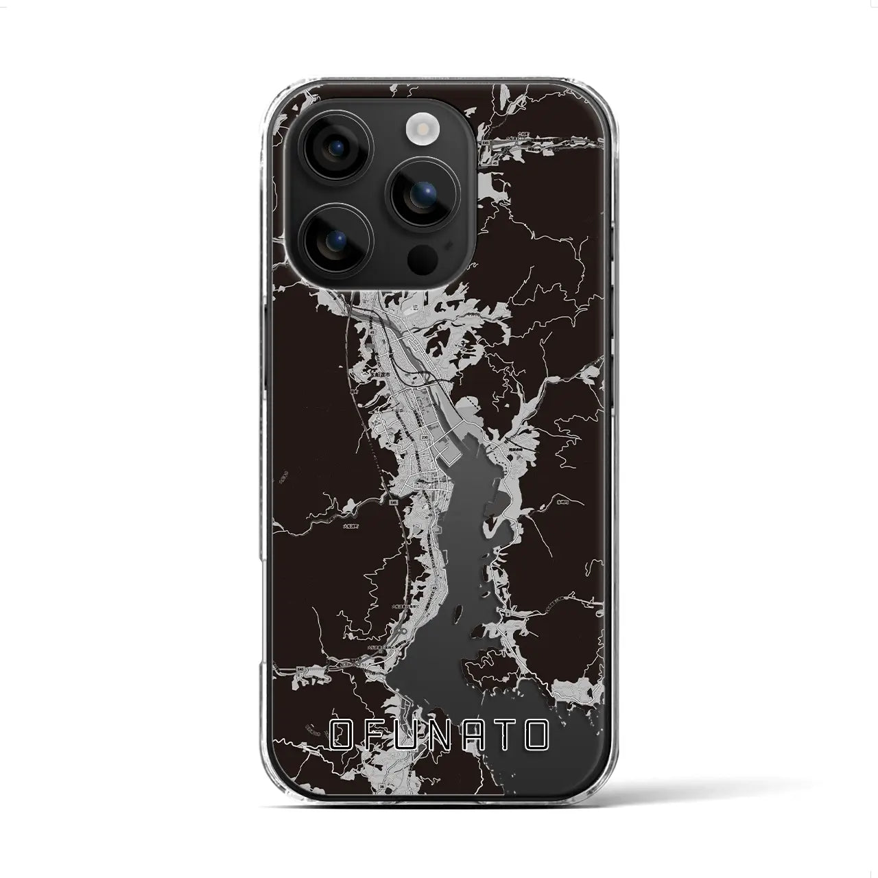 【大船渡(岩手県)】地図柄iPhoneケース(クリアタイプ)