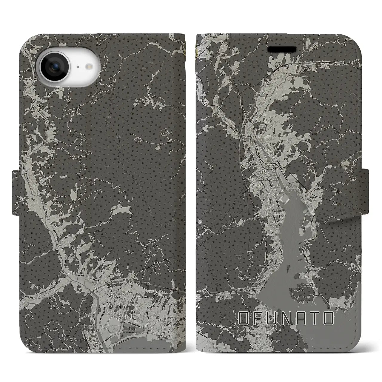 【大船渡(岩手県)】地図柄iPhoneケース(手帳タイプ)