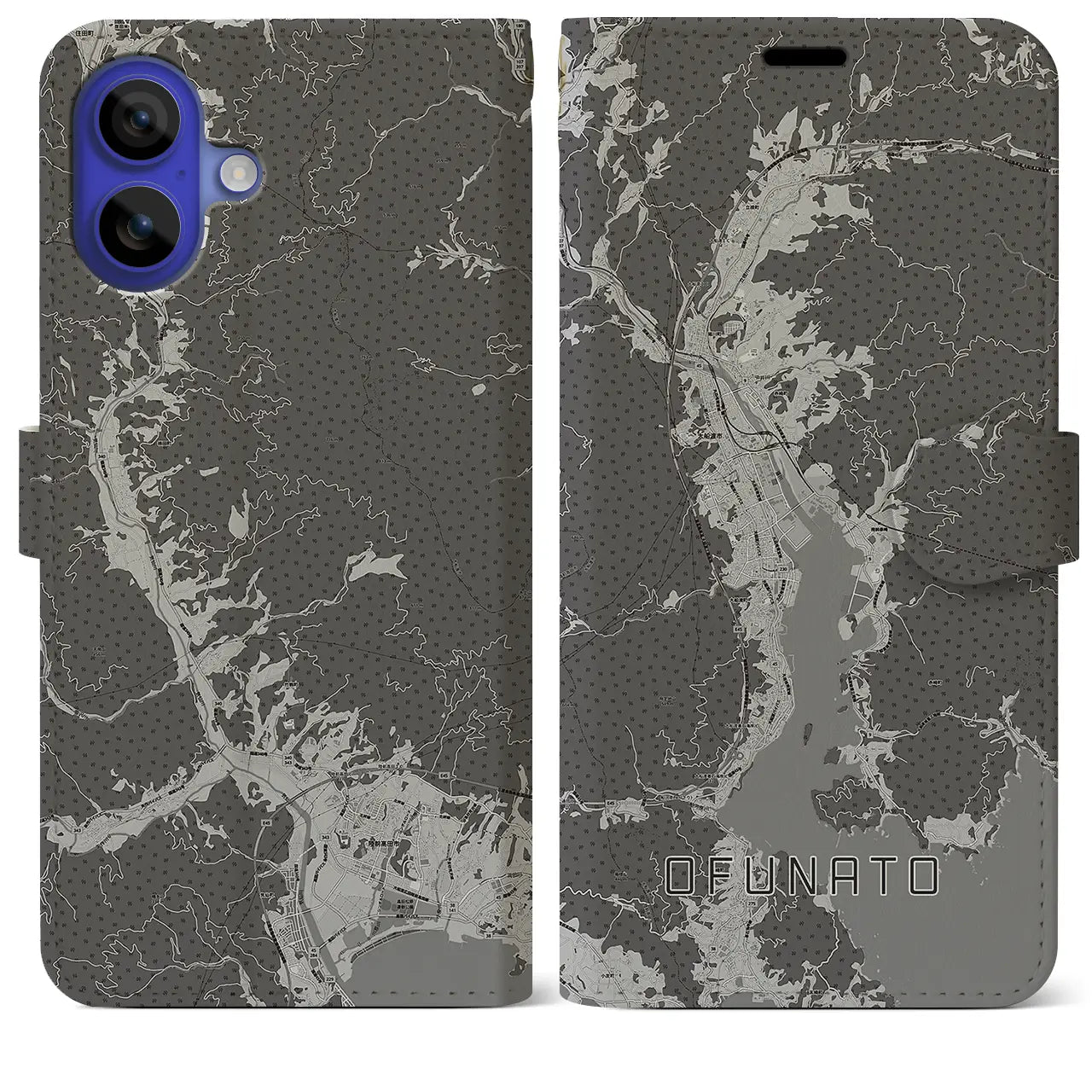 【大船渡(岩手県)】地図柄iPhoneケース(手帳タイプ)