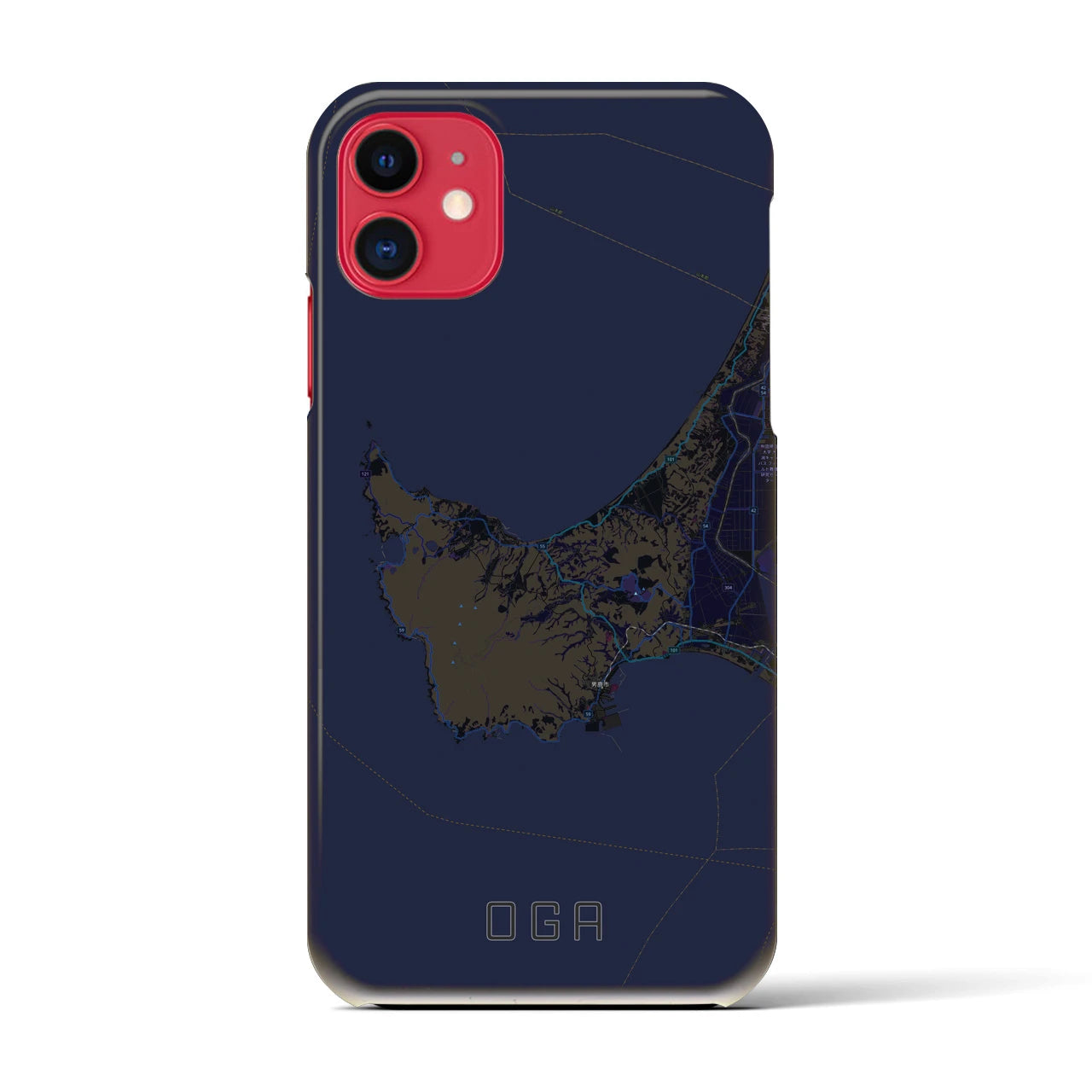 【男鹿(秋田県)】地図柄iPhoneケース(バックカバータイプ)