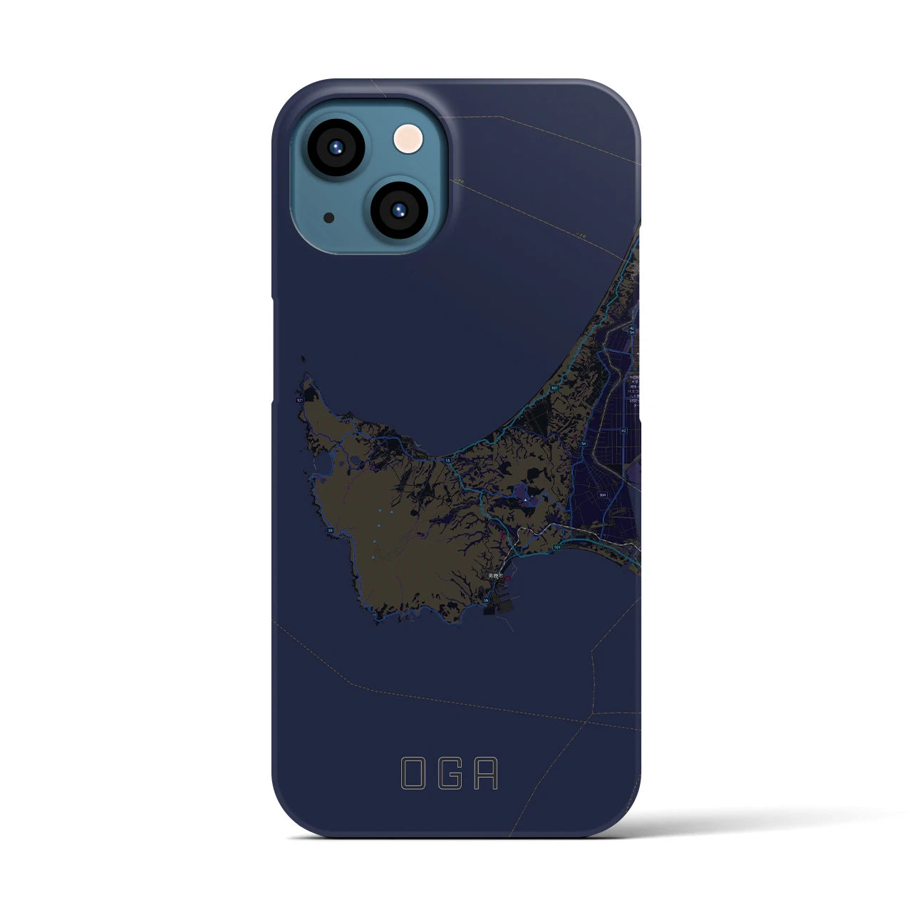 【男鹿(秋田県)】地図柄iPhoneケース(バックカバータイプ)