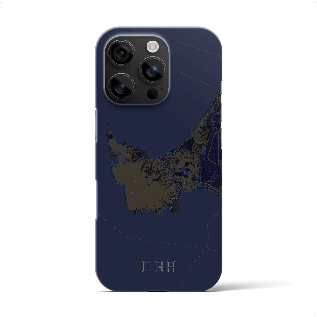 【男鹿(秋田県)】地図柄iPhoneケース(バックカバータイプ)