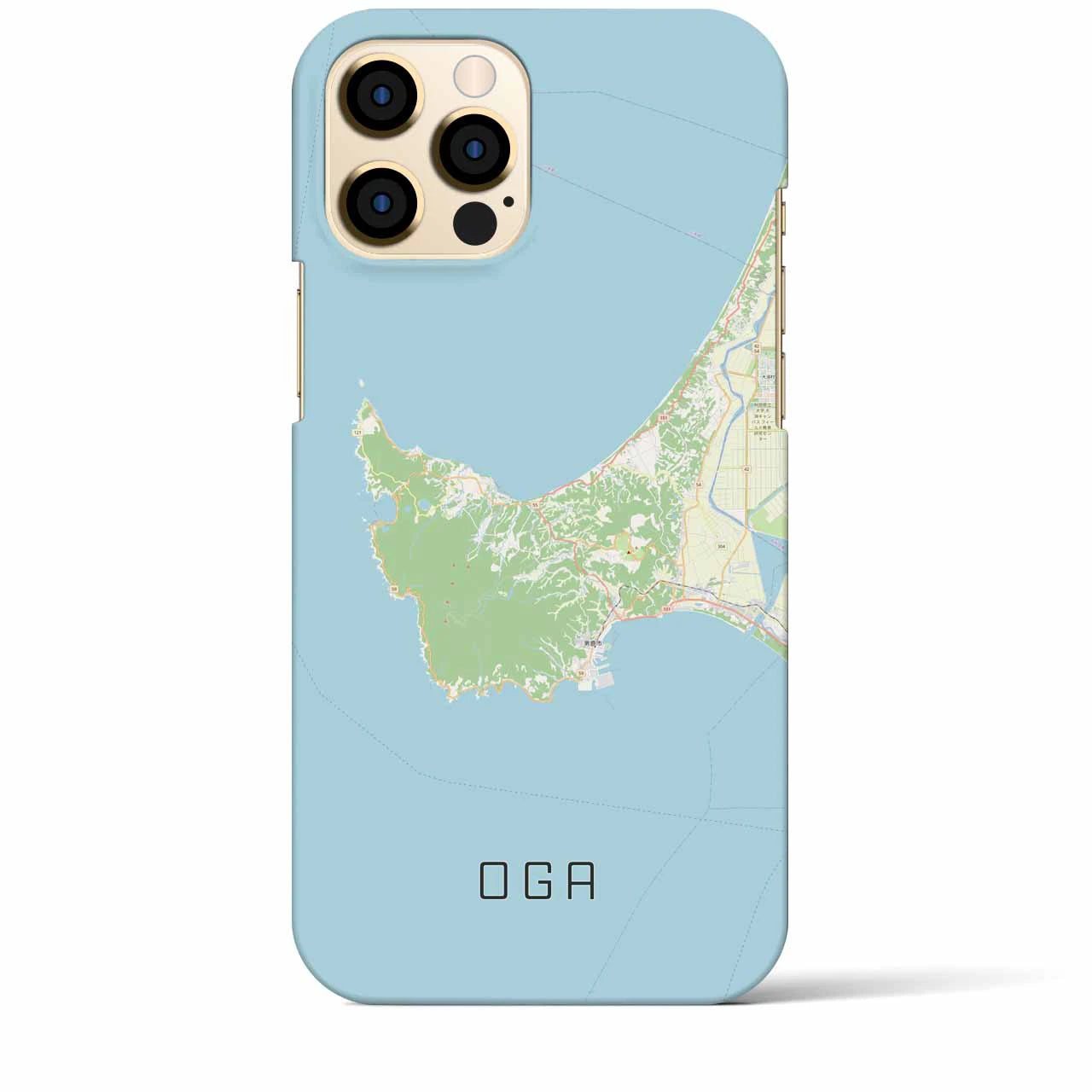 【男鹿(秋田県)】地図柄iPhoneケース(バックカバータイプ)