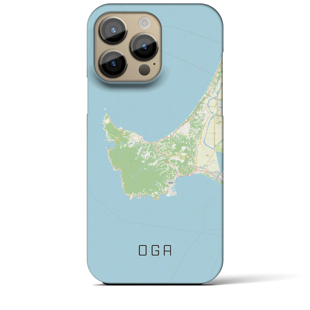 【男鹿(秋田県)】地図柄iPhoneケース(バックカバータイプ)