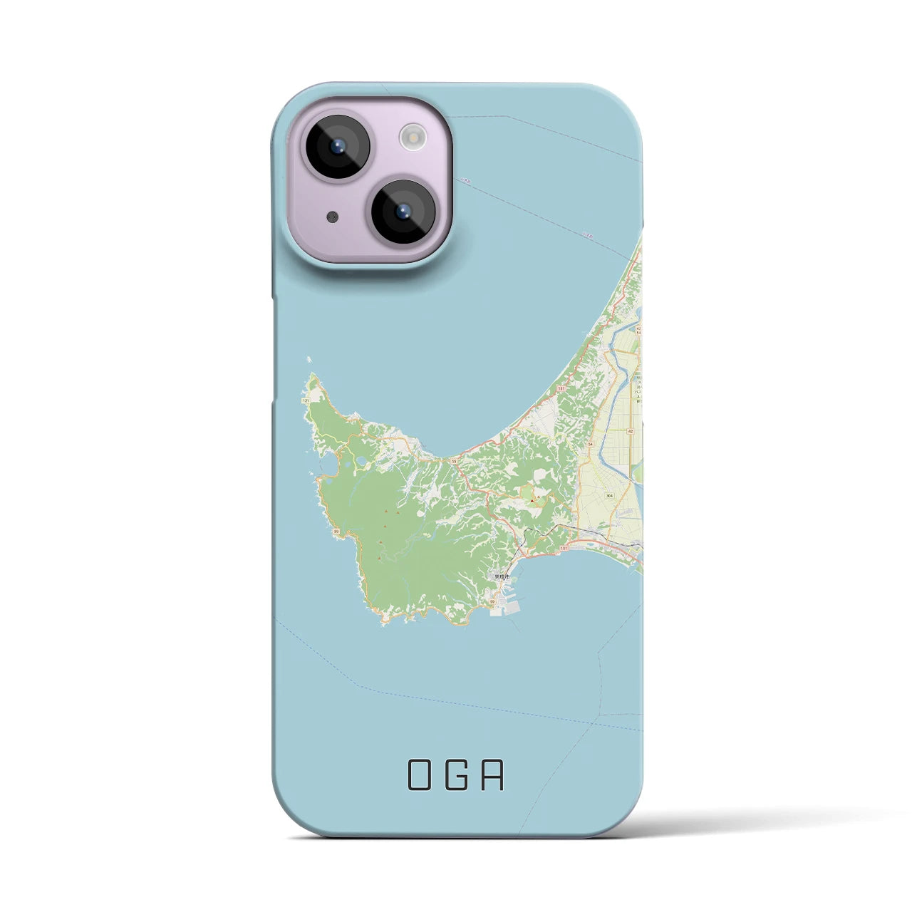 【男鹿(秋田県)】地図柄iPhoneケース(バックカバータイプ)