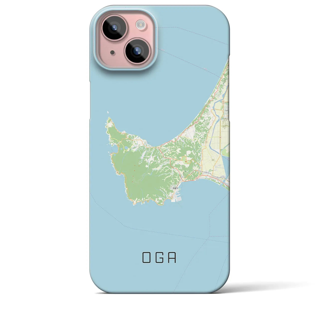 【男鹿(秋田県)】地図柄iPhoneケース(バックカバータイプ)