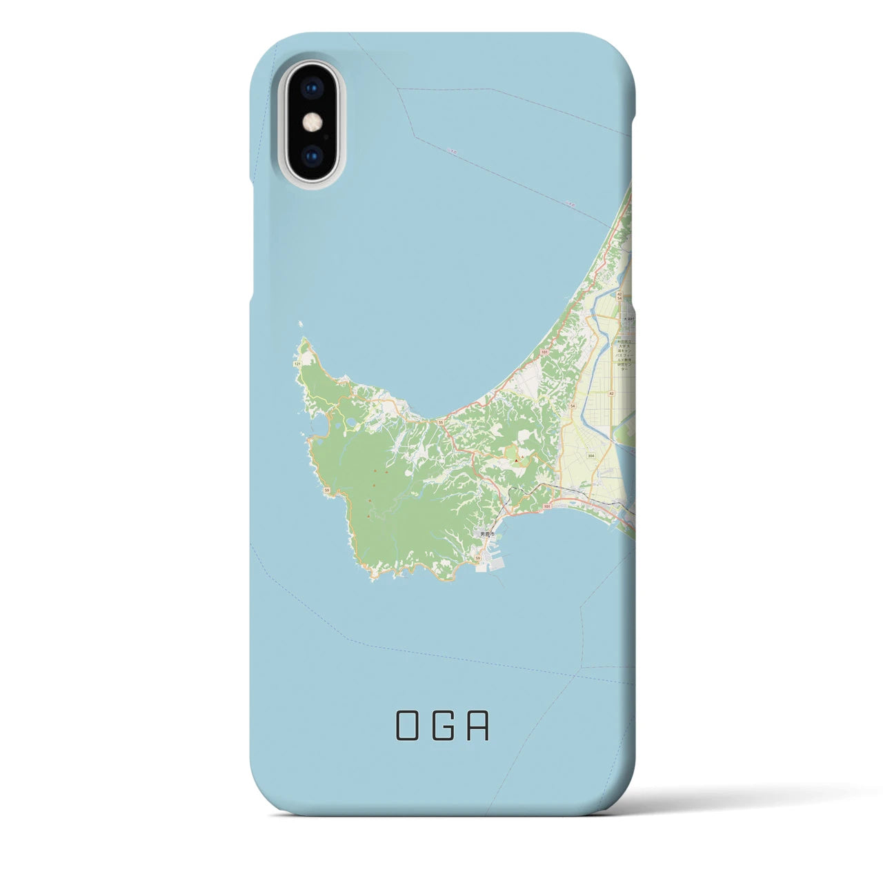 【男鹿(秋田県)】地図柄iPhoneケース(バックカバータイプ)