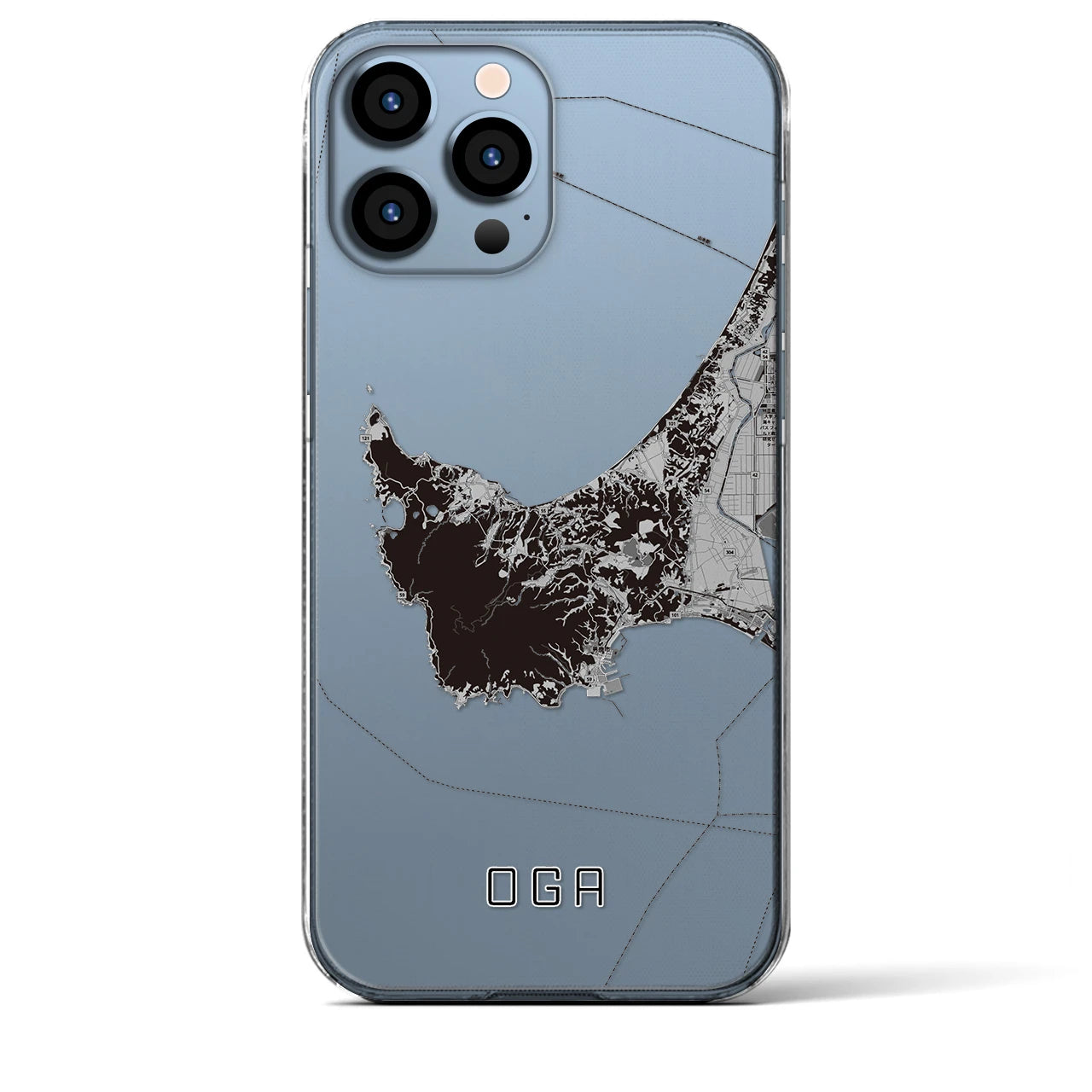 【男鹿(秋田県)】地図柄iPhoneケース(クリアタイプ)