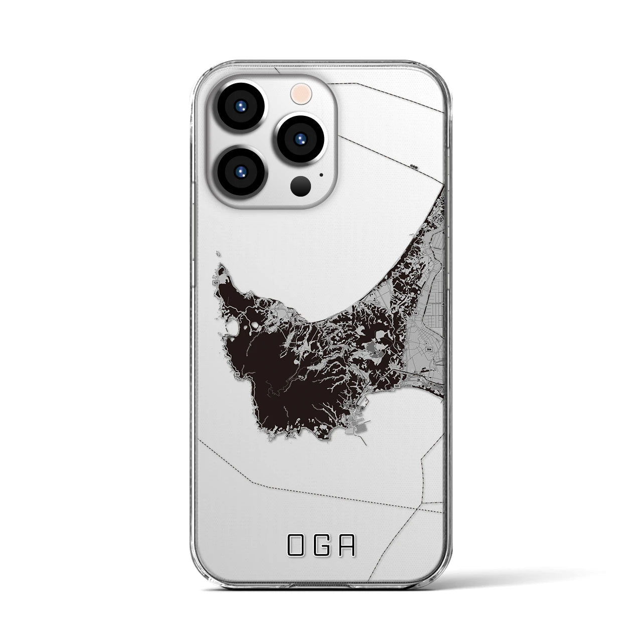 【男鹿(秋田県)】地図柄iPhoneケース(クリアタイプ)