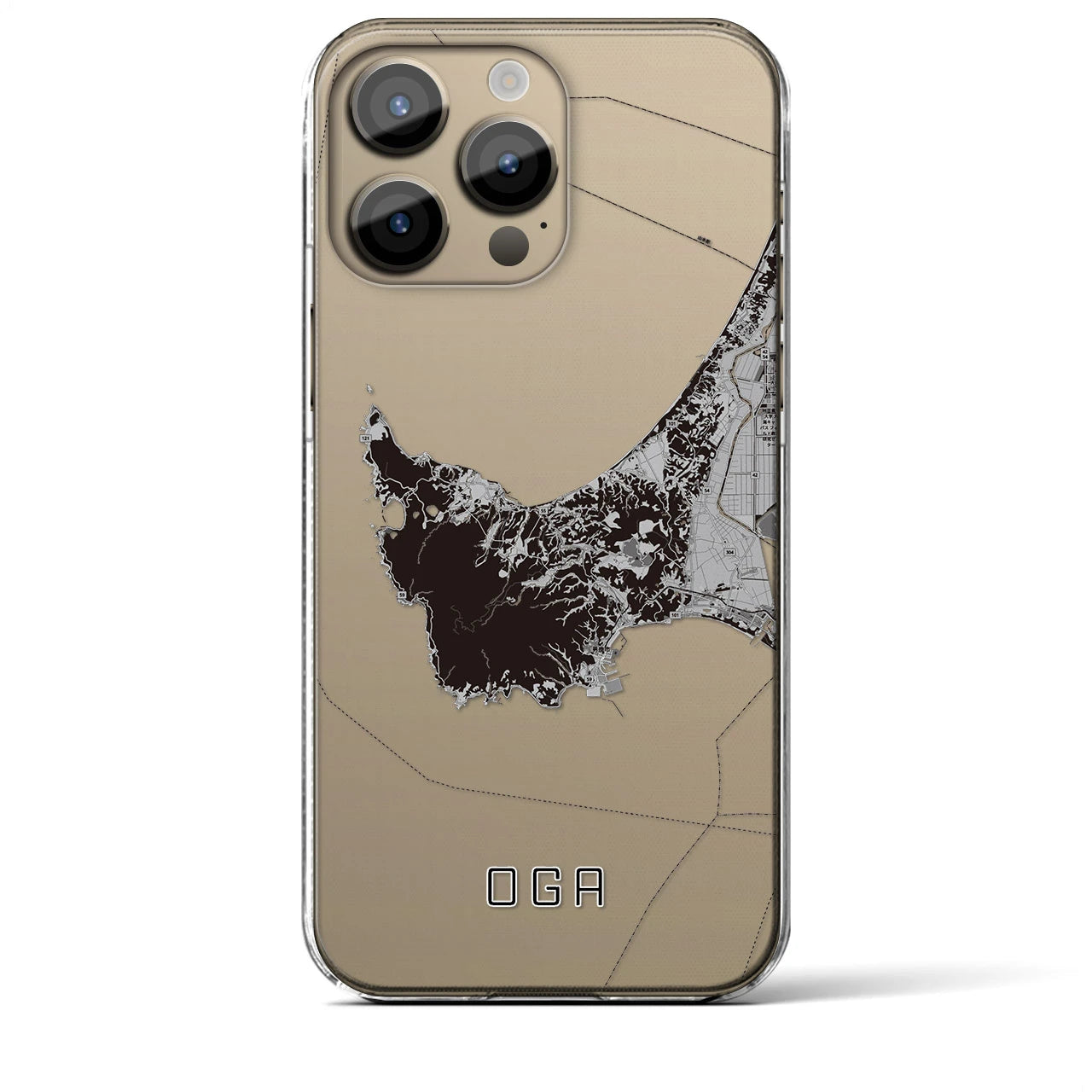 【男鹿(秋田県)】地図柄iPhoneケース(クリアタイプ)