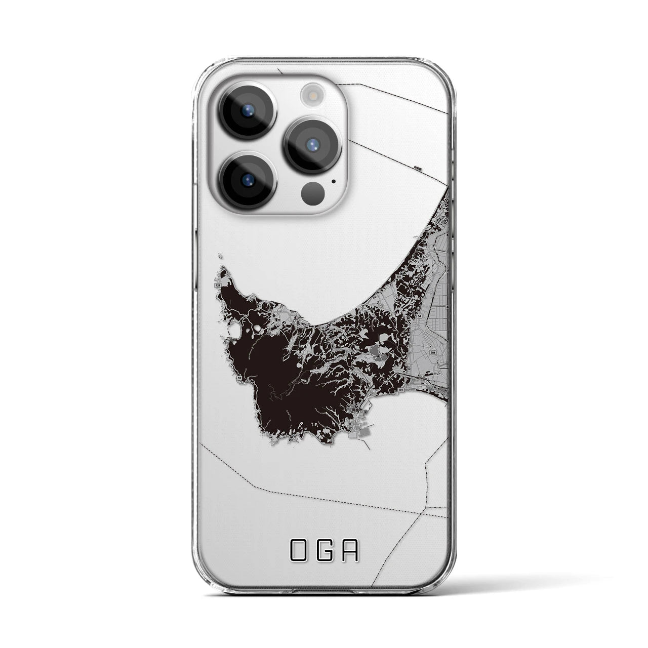 【男鹿(秋田県)】地図柄iPhoneケース(クリアタイプ)