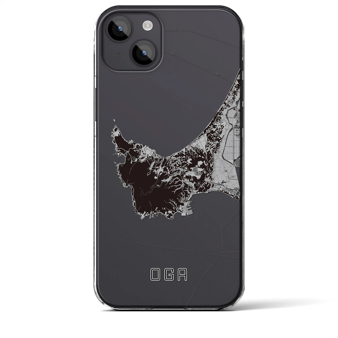 【男鹿(秋田県)】地図柄iPhoneケース(クリアタイプ)