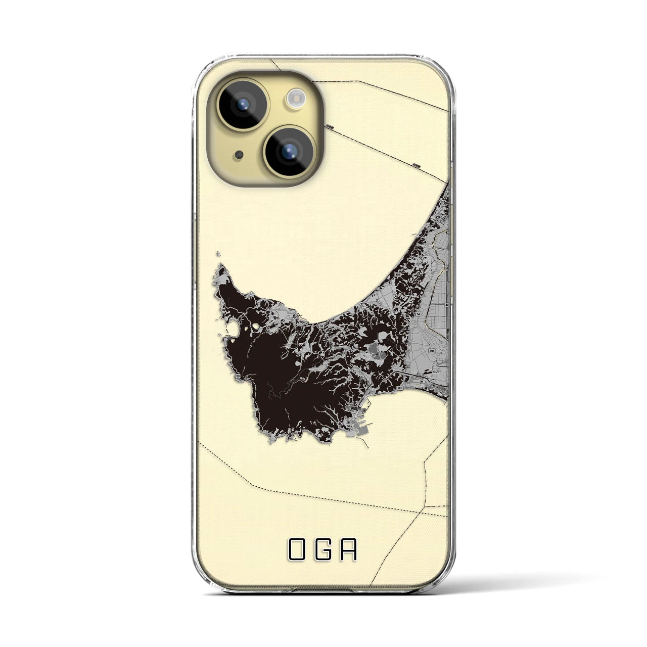 【男鹿(秋田県)】地図柄iPhoneケース(クリアタイプ)