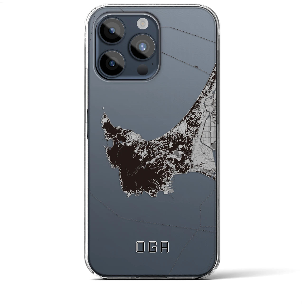 【男鹿(秋田県)】地図柄iPhoneケース(クリアタイプ)