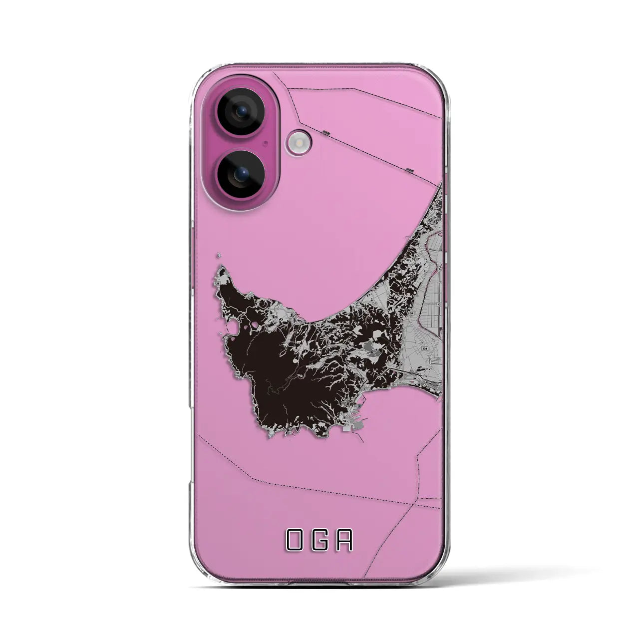 【男鹿(秋田県)】地図柄iPhoneケース(クリアタイプ)