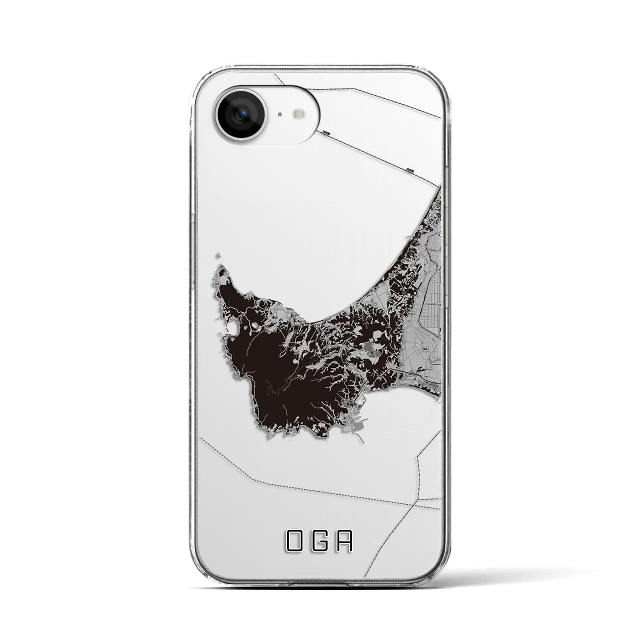 【男鹿(秋田県)】地図柄iPhoneケース(クリアタイプ)