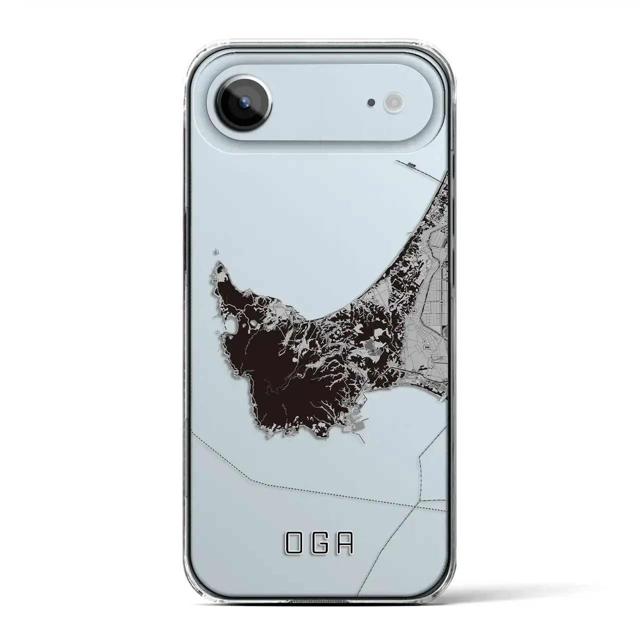 【男鹿(秋田県)】地図柄iPhoneケース(クリアタイプ)