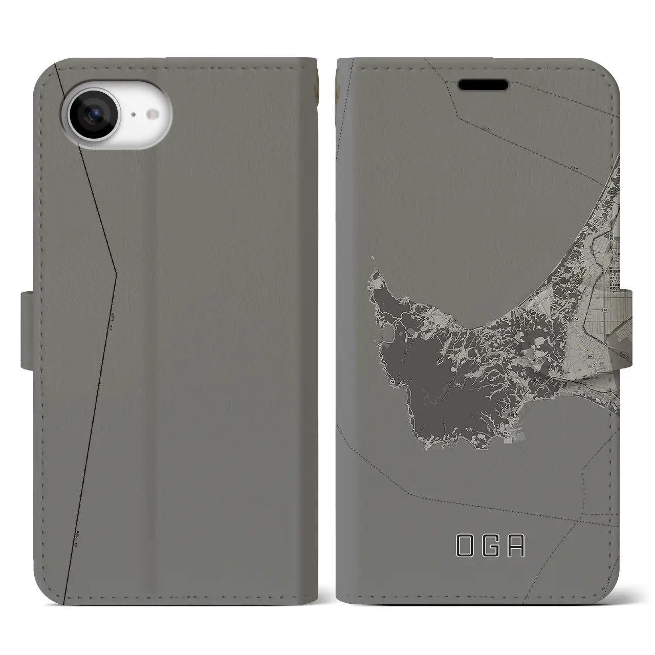 【男鹿(秋田県)】地図柄iPhoneケース(手帳タイプ)