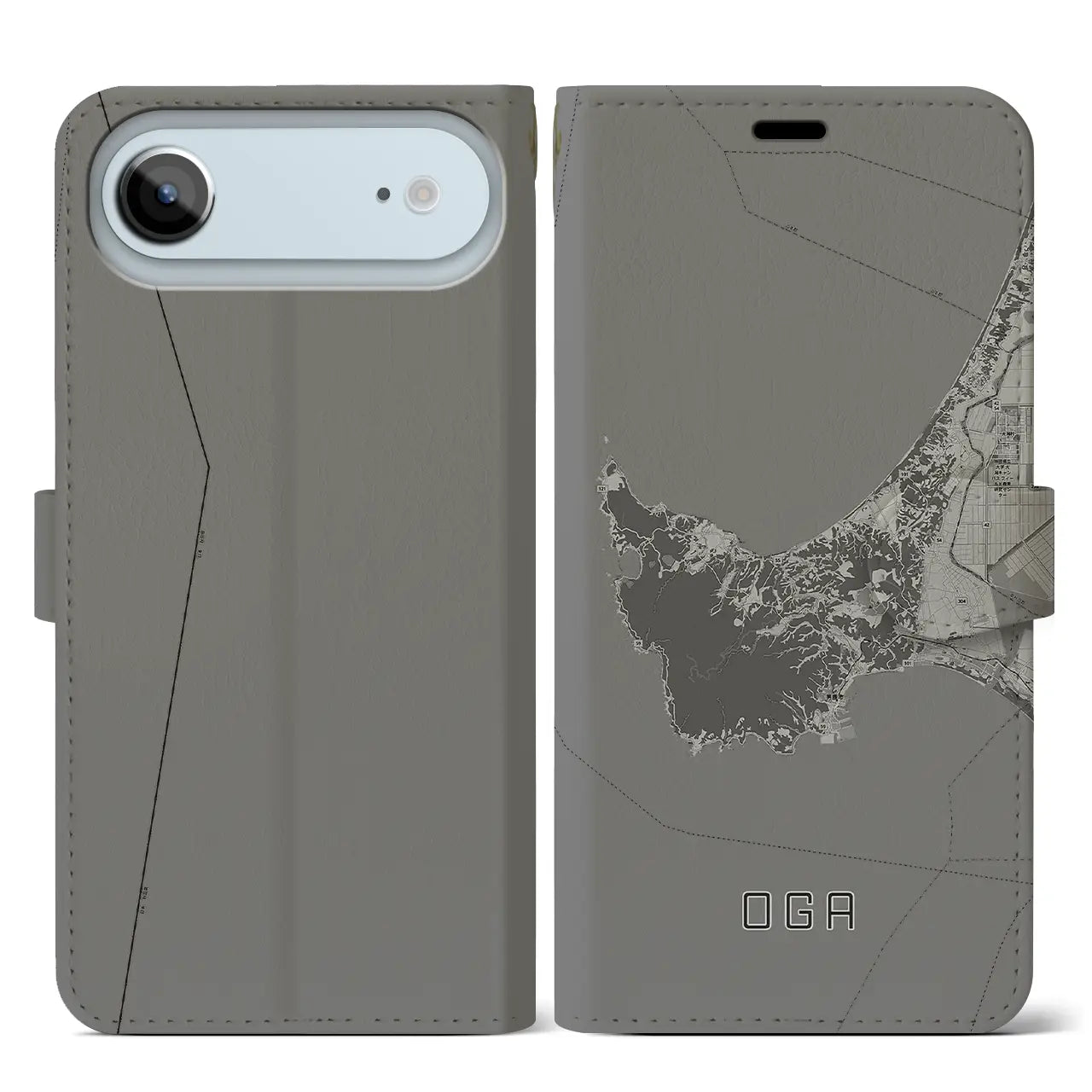 【男鹿(秋田県)】地図柄iPhoneケース(手帳タイプ)