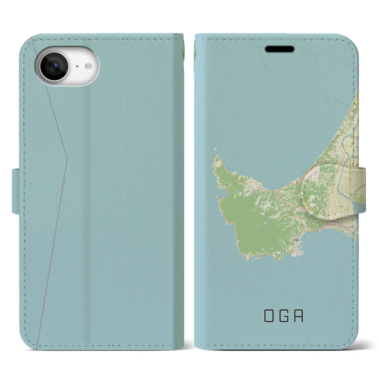 【男鹿(秋田県)】地図柄iPhoneケース(手帳タイプ)