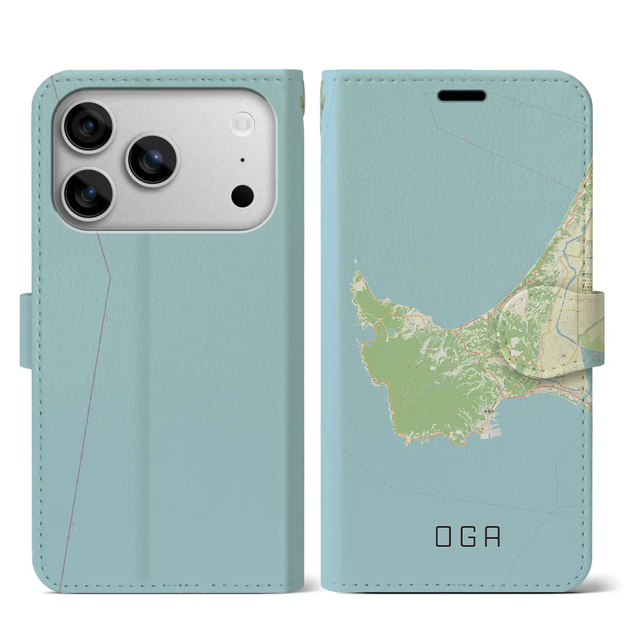 【男鹿(秋田県)】地図柄iPhoneケース(手帳タイプ)