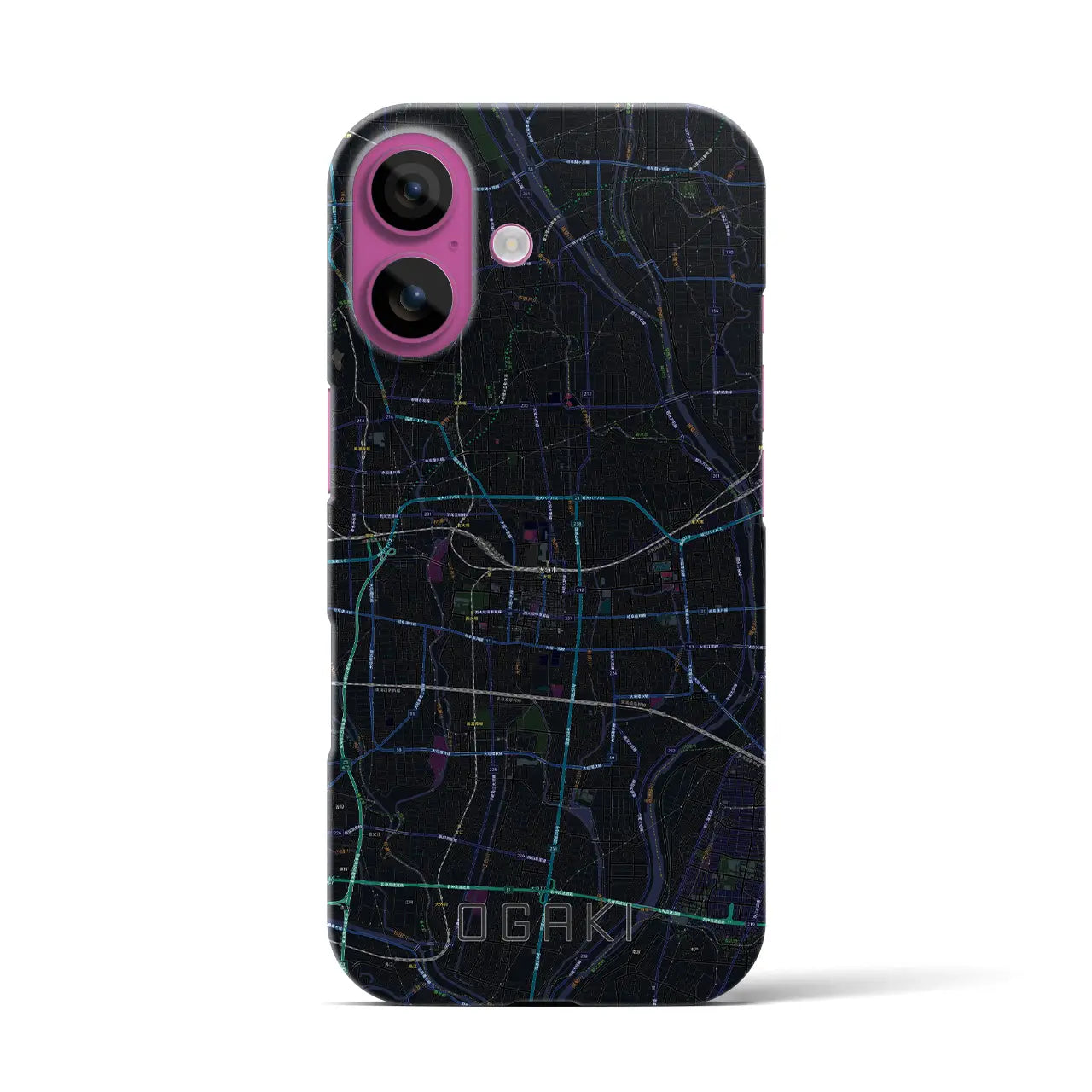【大垣(岐阜県)】地図柄iPhoneケース(バックカバータイプ)