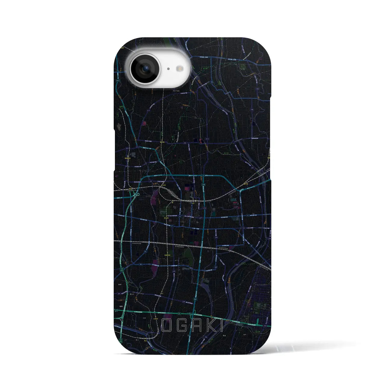 【大垣(岐阜県)】地図柄iPhoneケース(バックカバータイプ)