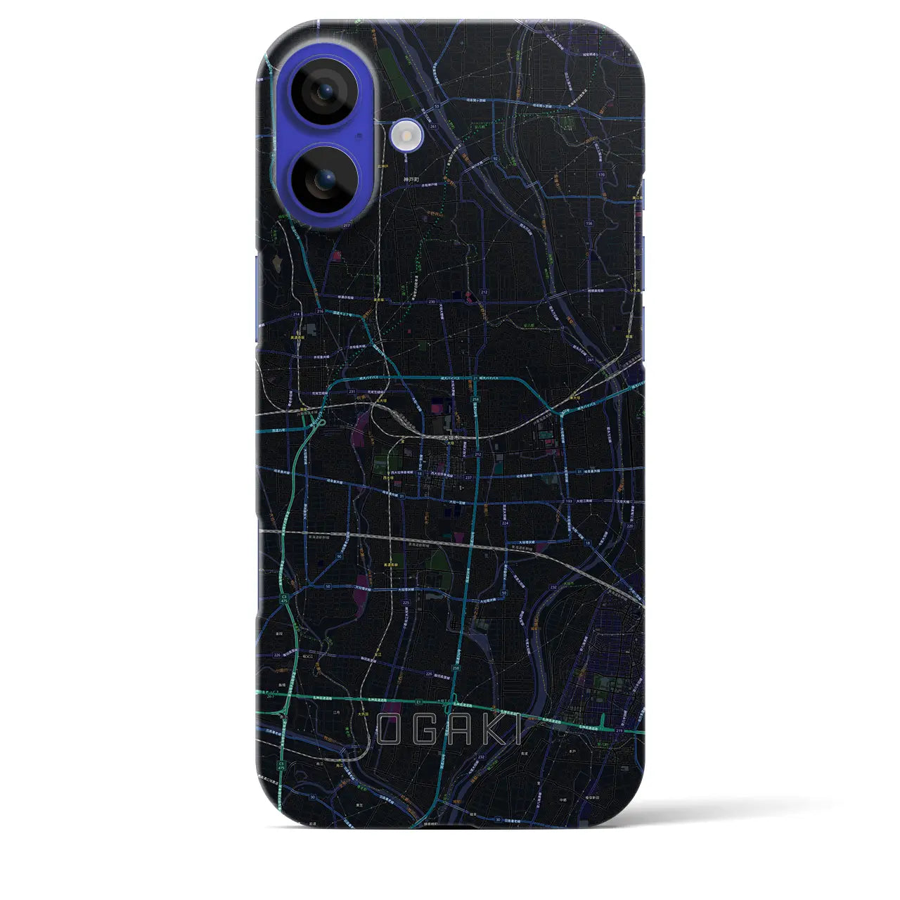 【大垣(岐阜県)】地図柄iPhoneケース(バックカバータイプ)