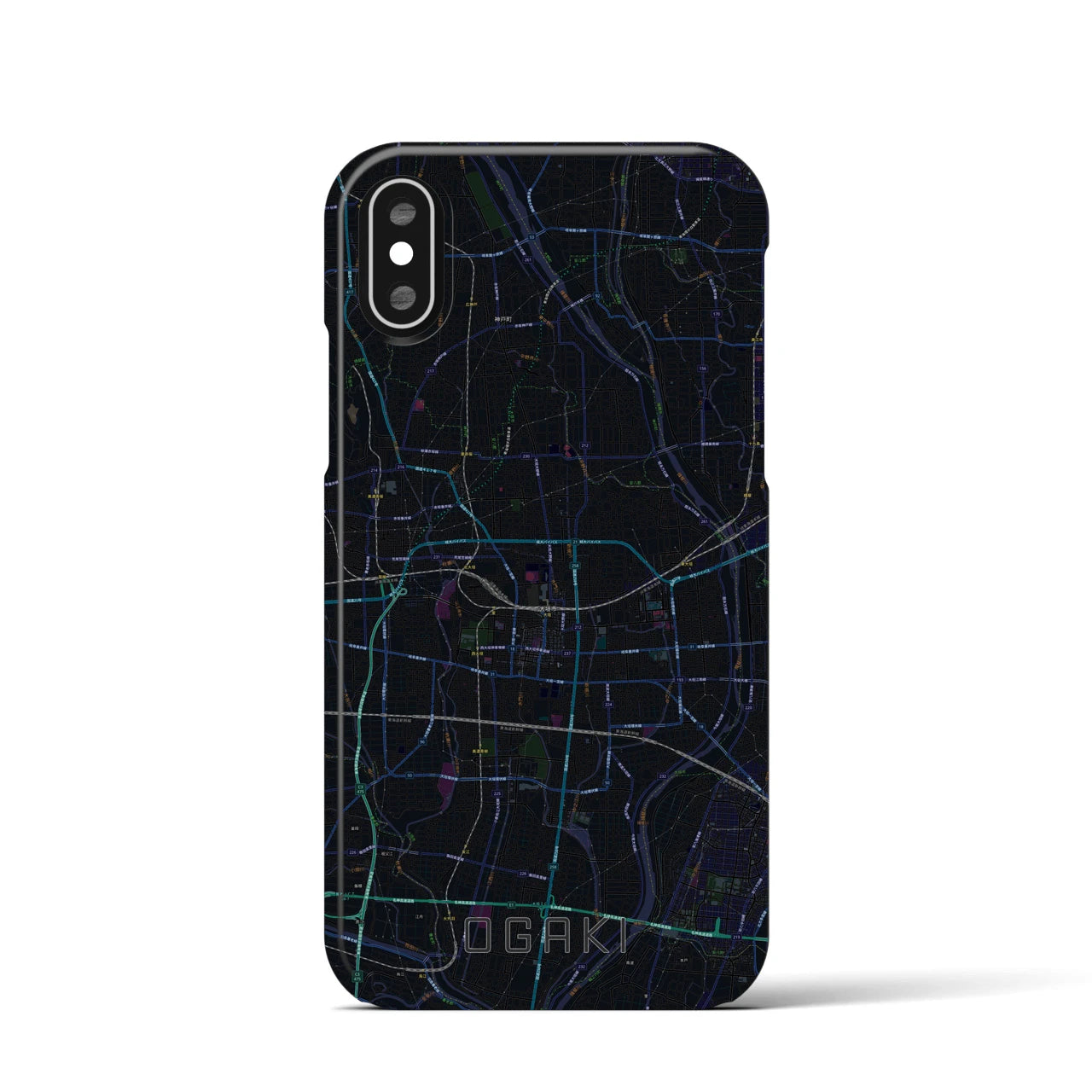 【大垣(岐阜県)】地図柄iPhoneケース(バックカバータイプ)