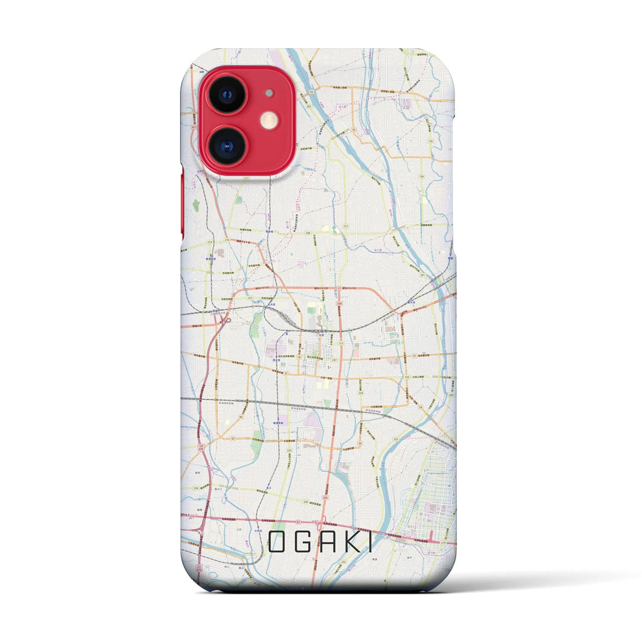 【大垣(岐阜県)】地図柄iPhoneケース(バックカバータイプ)