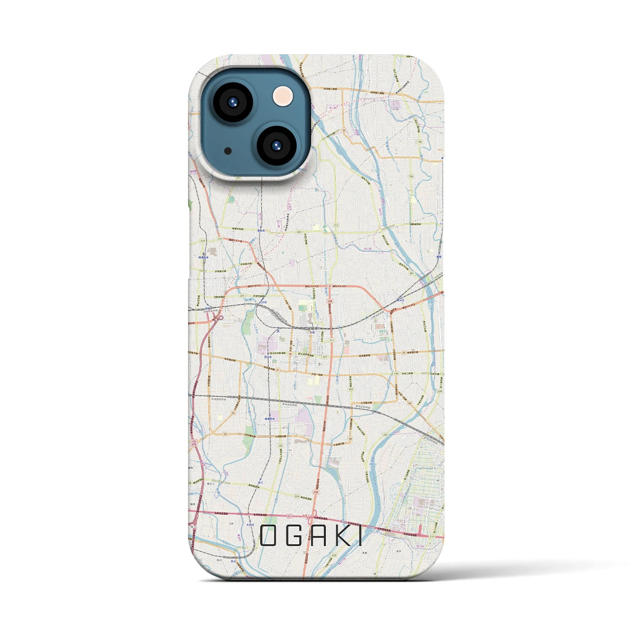 【大垣(岐阜県)】地図柄iPhoneケース(バックカバータイプ)