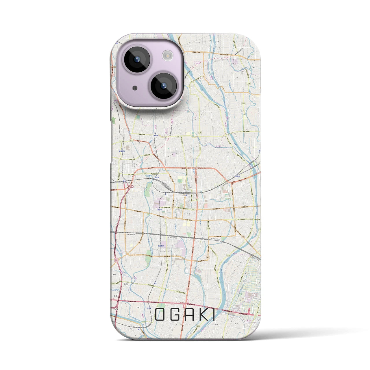 【大垣(岐阜県)】地図柄iPhoneケース(バックカバータイプ)