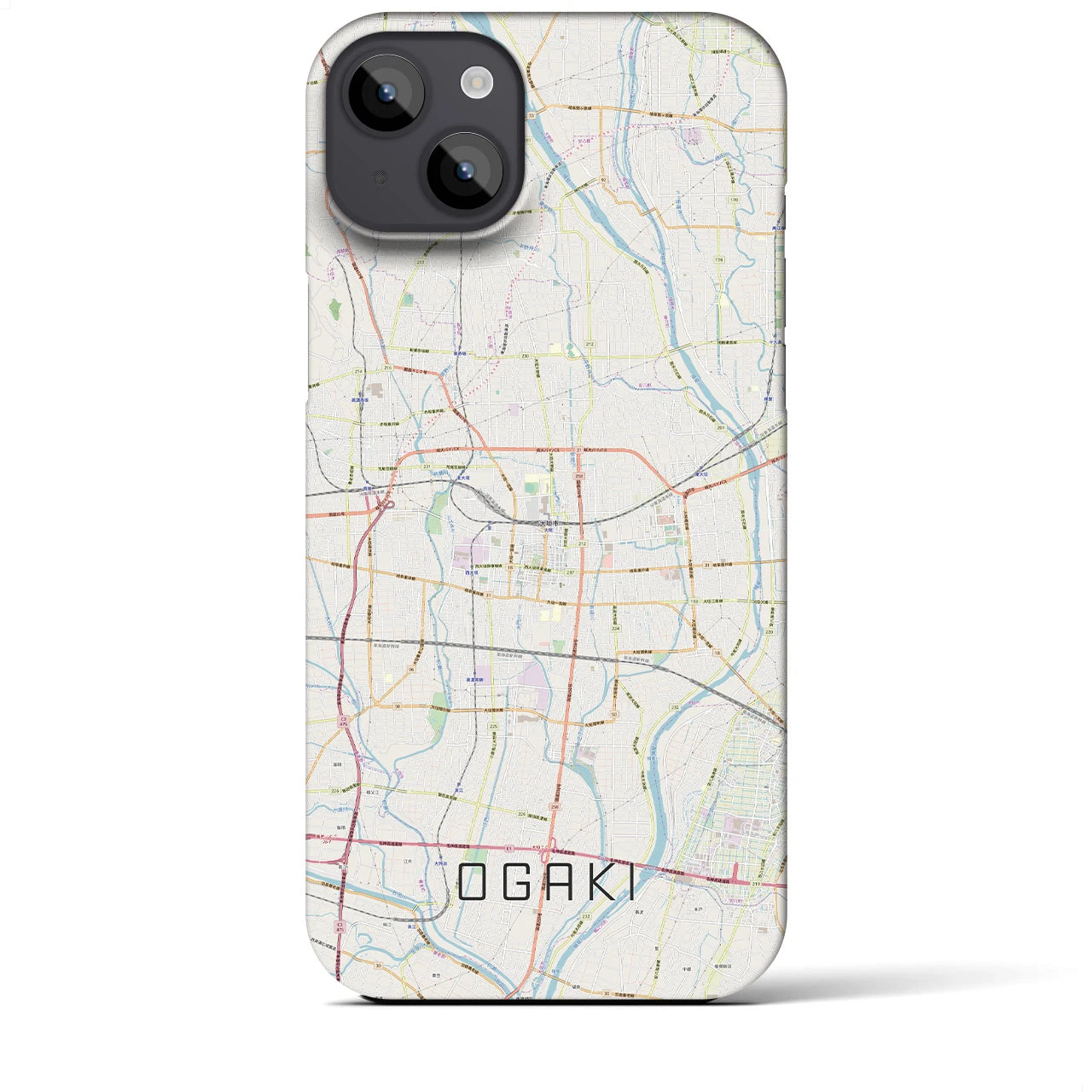 【大垣(岐阜県)】地図柄iPhoneケース(バックカバータイプ)