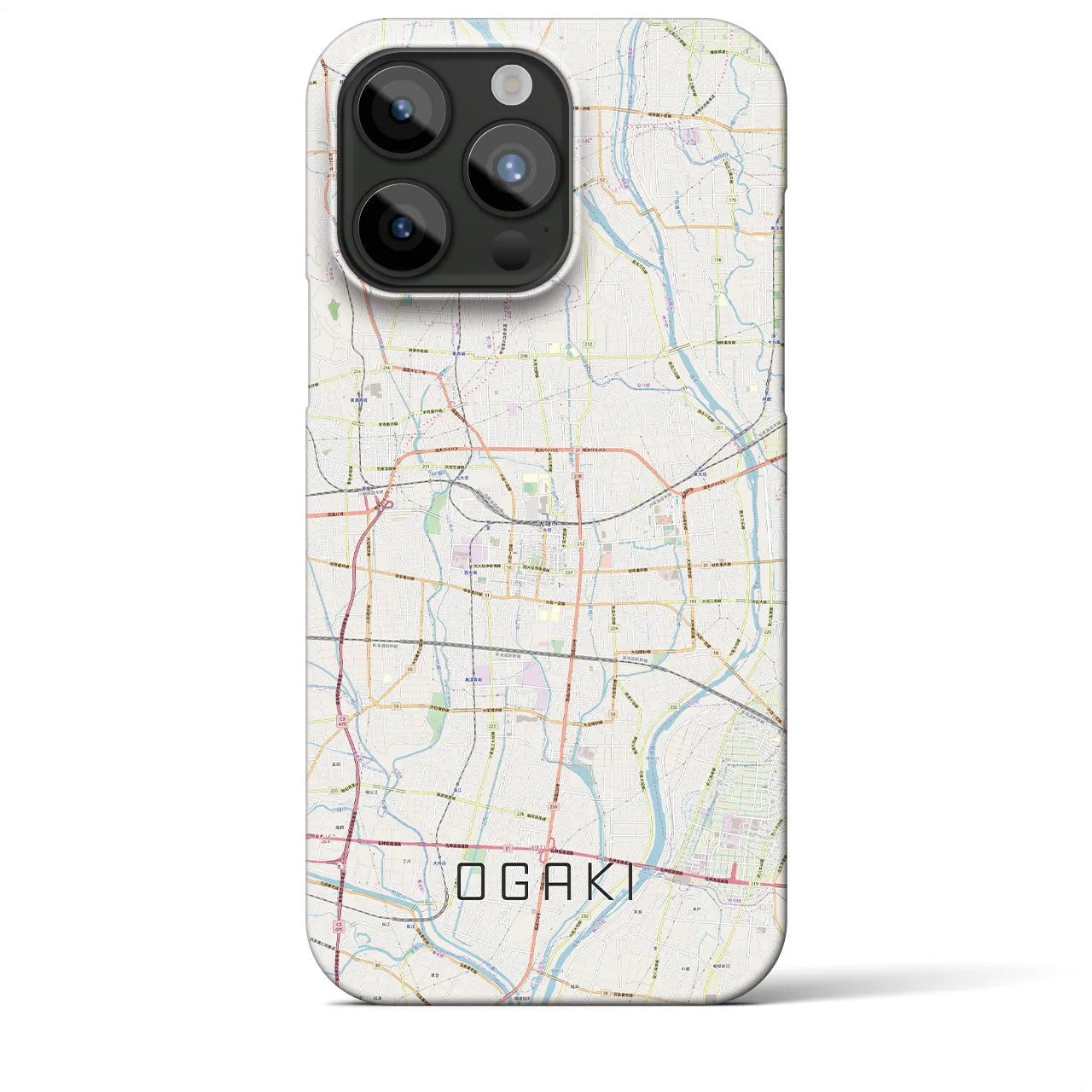 【大垣(岐阜県)】地図柄iPhoneケース(バックカバータイプ)