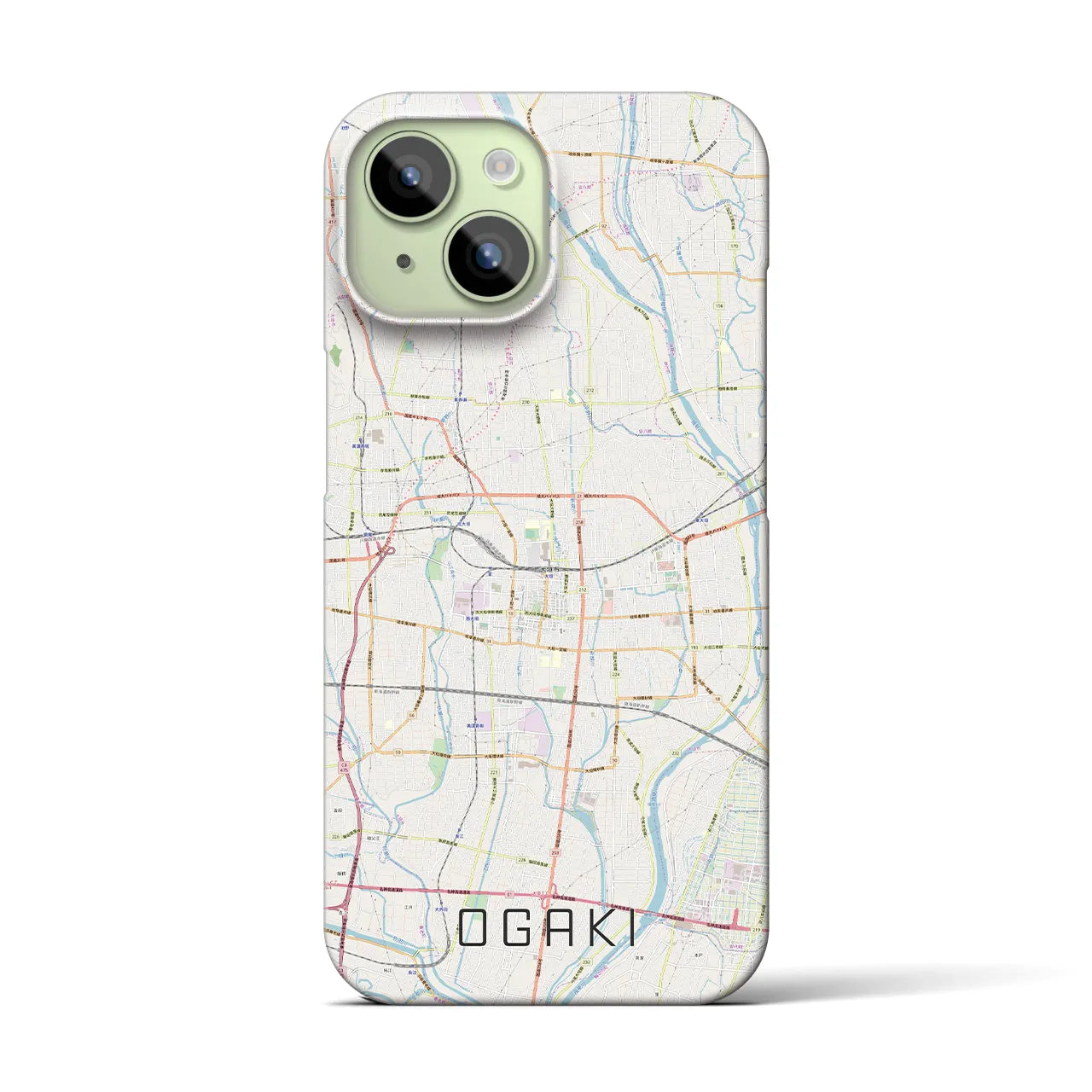 【大垣(岐阜県)】地図柄iPhoneケース(バックカバータイプ)