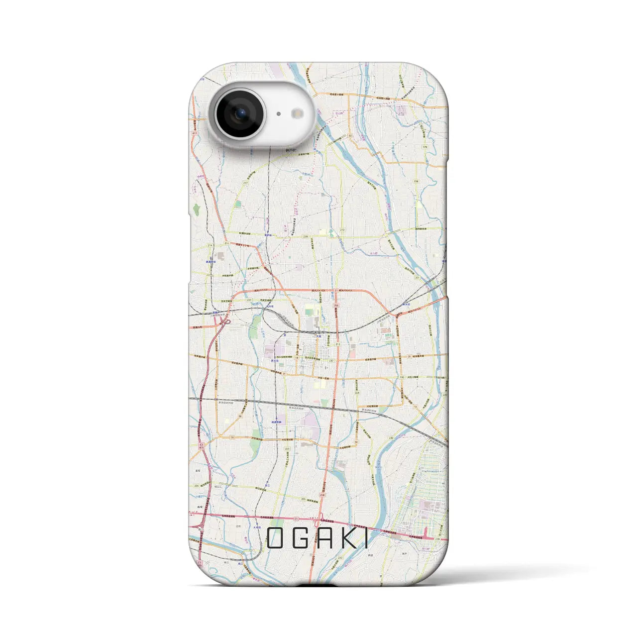 【大垣(岐阜県)】地図柄iPhoneケース(バックカバータイプ)