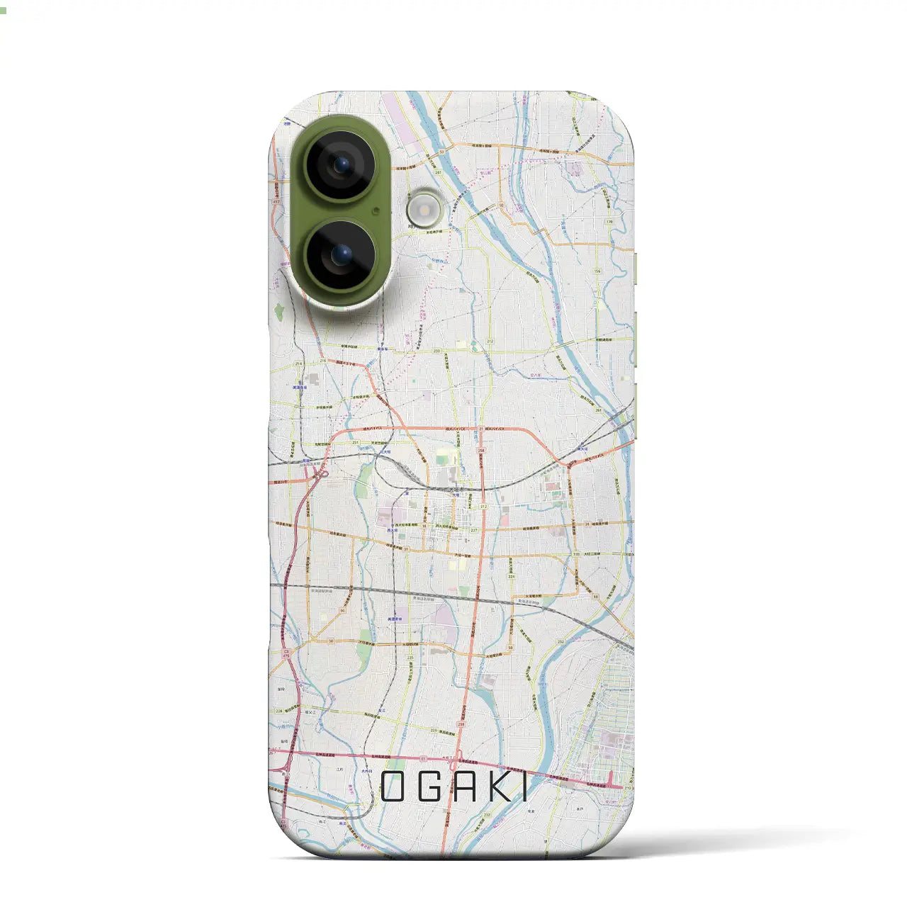 【大垣(岐阜県)】地図柄iPhoneケース(バックカバータイプ)ブラック・iPhone 17 Pro Max 用