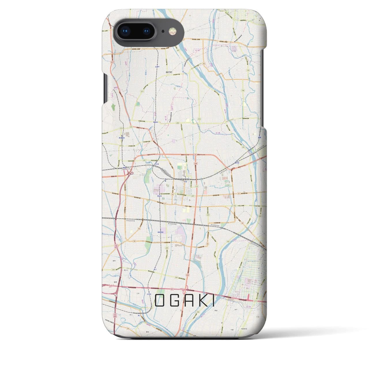 【大垣(岐阜県)】地図柄iPhoneケース(バックカバータイプ)