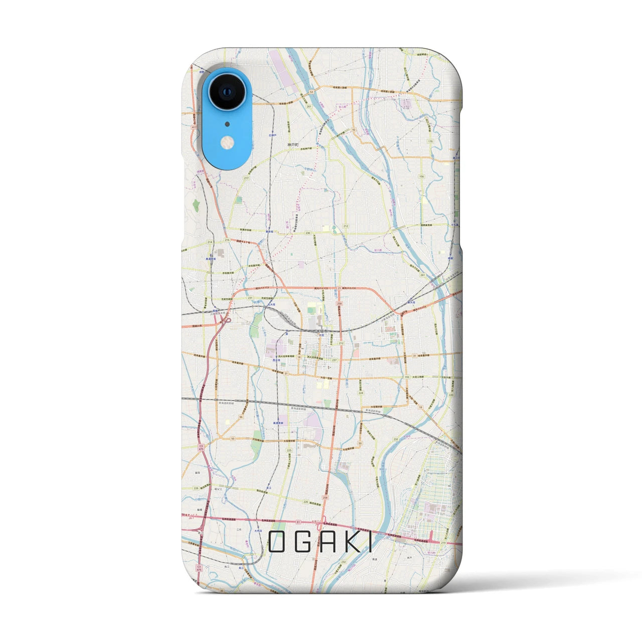 【大垣(岐阜県)】地図柄iPhoneケース(バックカバータイプ)