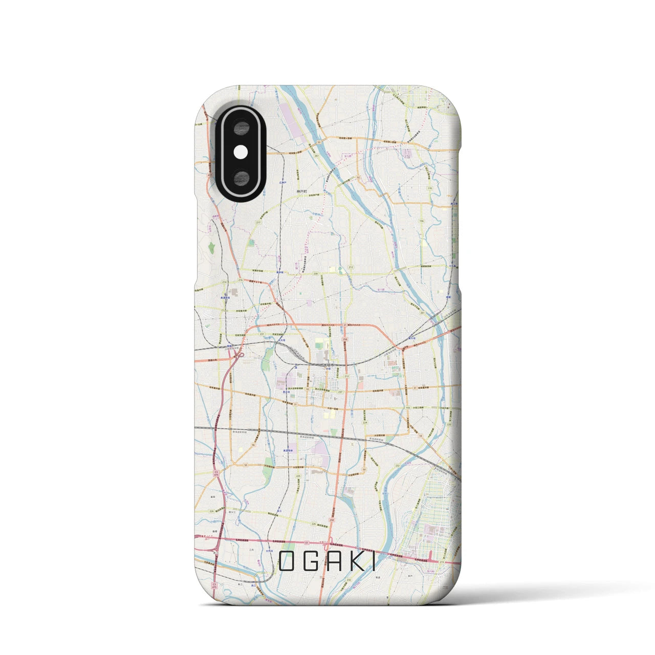 【大垣(岐阜県)】地図柄iPhoneケース(バックカバータイプ)