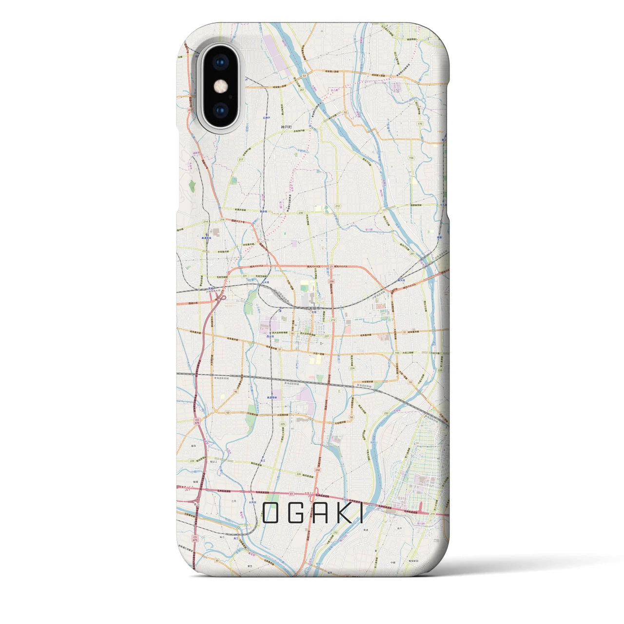 【大垣(岐阜県)】地図柄iPhoneケース(バックカバータイプ)