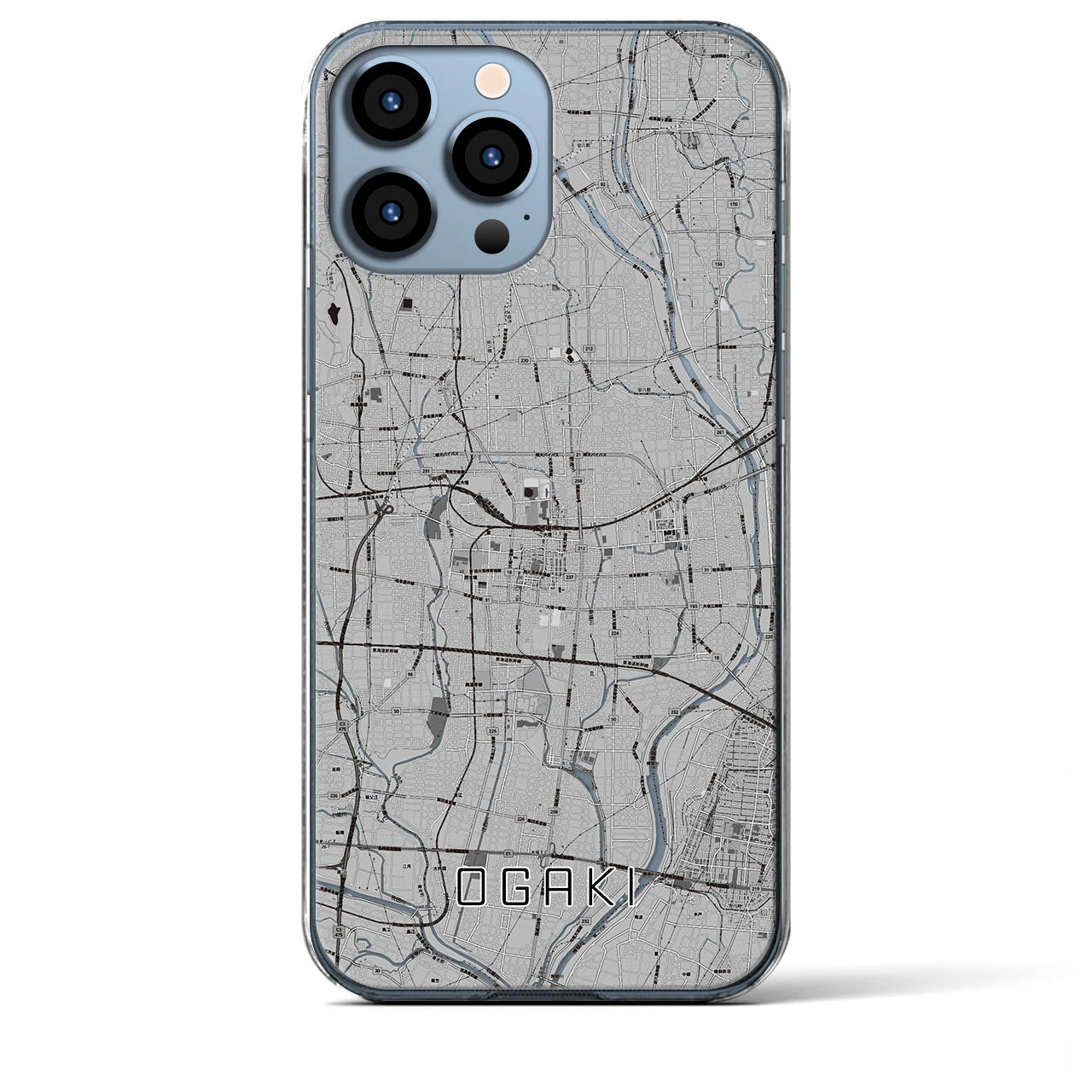 【大垣(岐阜県)】地図柄iPhoneケース(クリアタイプ)